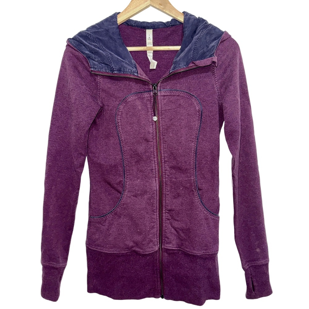 Lululemon Live Simply Jacket Purple Silver Casual Athletic Zip Up Coat Size 6